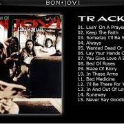 Der musikalische text LAY YOUR HANDS ON ME von BON JOVI ist auch in dem Album vorhanden Cross road (1994)