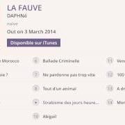 Der musikalische text LADY DANGERINE von DAPHNÉ ist auch in dem Album vorhanden La fauve (2014)
