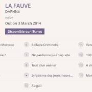 Der musikalische text 100 VOILIERS EN L'AIR von DAPHNÉ ist auch in dem Album vorhanden La fauve (2014)