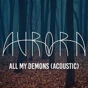 Der musikalische text RUNNING WITH THE WOLVES von AURORA (NOR) ist auch in dem Album vorhanden All my demons greeting me as a friend (2016)