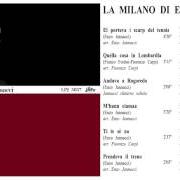 Der musikalische text QUELLA COSA IN LOMBARDIA von ENZO JANNACCI ist auch in dem Album vorhanden La milano di enzo jannacci (1964)